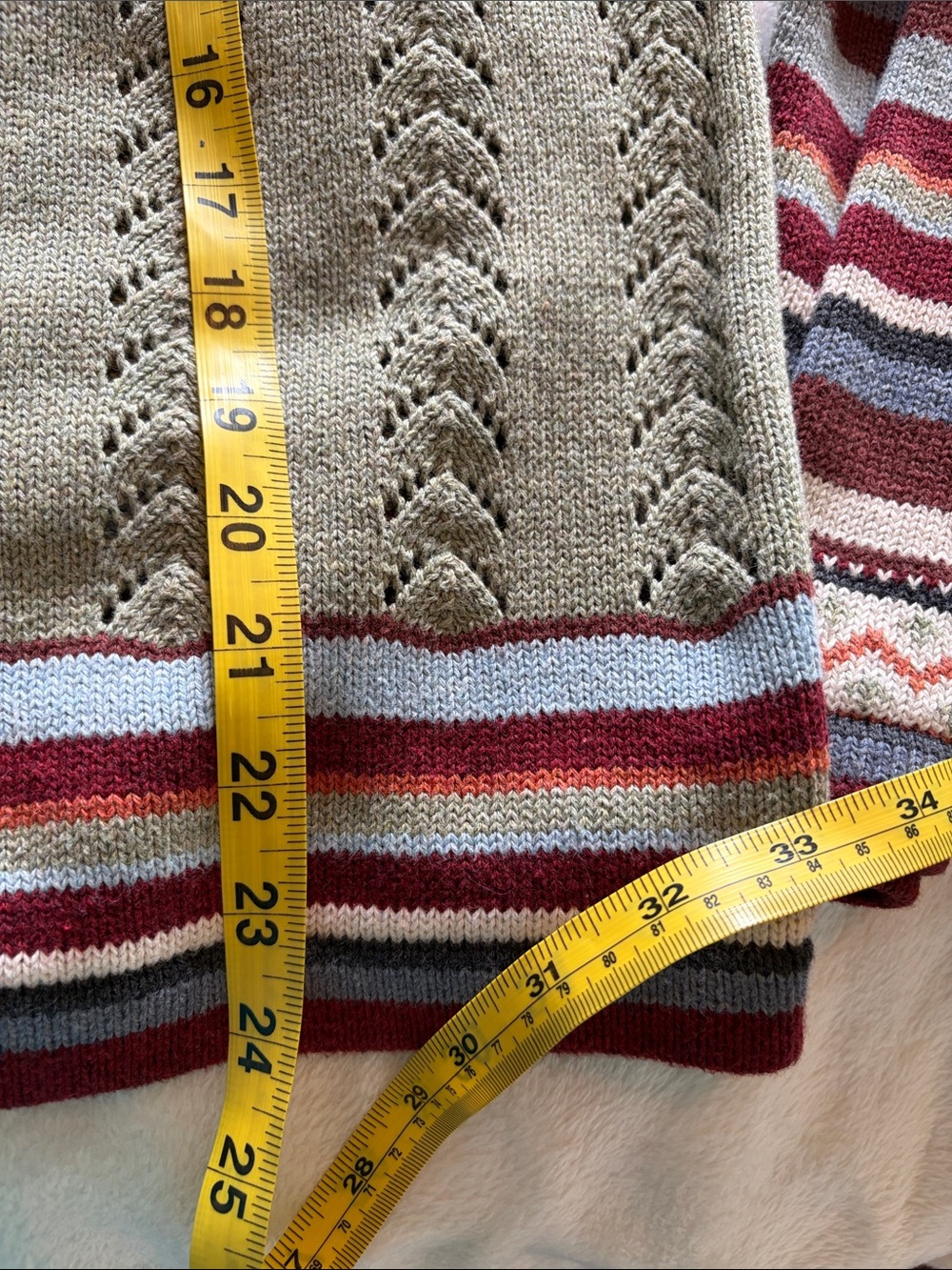 Hanna Andersson tie front cardigan ribbon woman’s sz L Fair Isle Tie M? - Picture 8 of 9